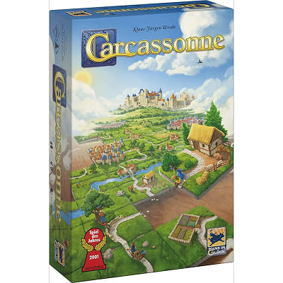 Carcassonne tegels en meeples